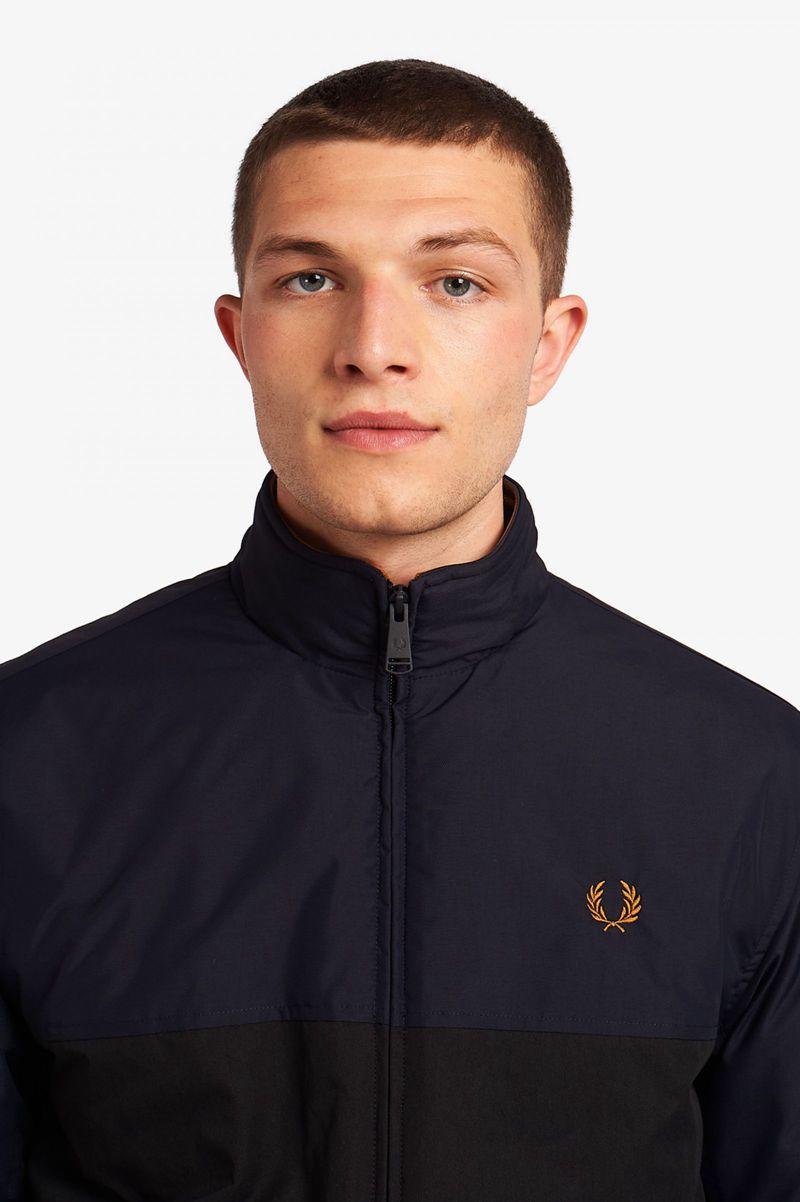 Navy Fred Perry Colour Block Padded Brentham Men's Jackets | PH 1184WNBY